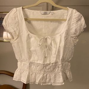 &other stories eyelet crop top